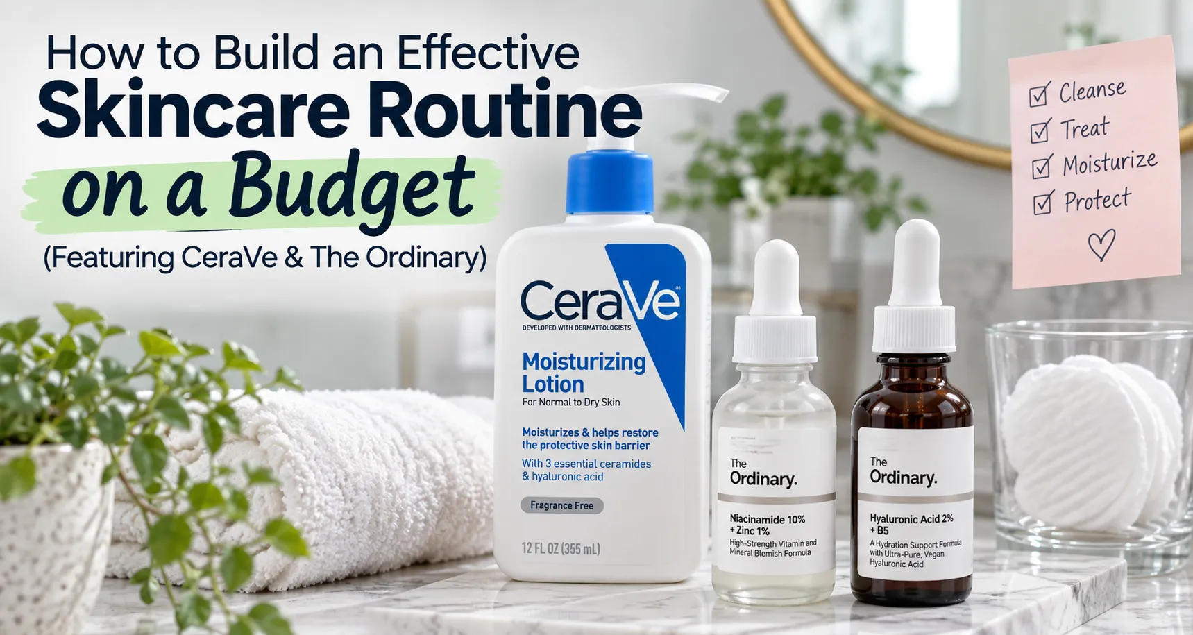 How to Build an Effective Skincare Routine on a Budget (Featuring CeraVe & The Ordinary)