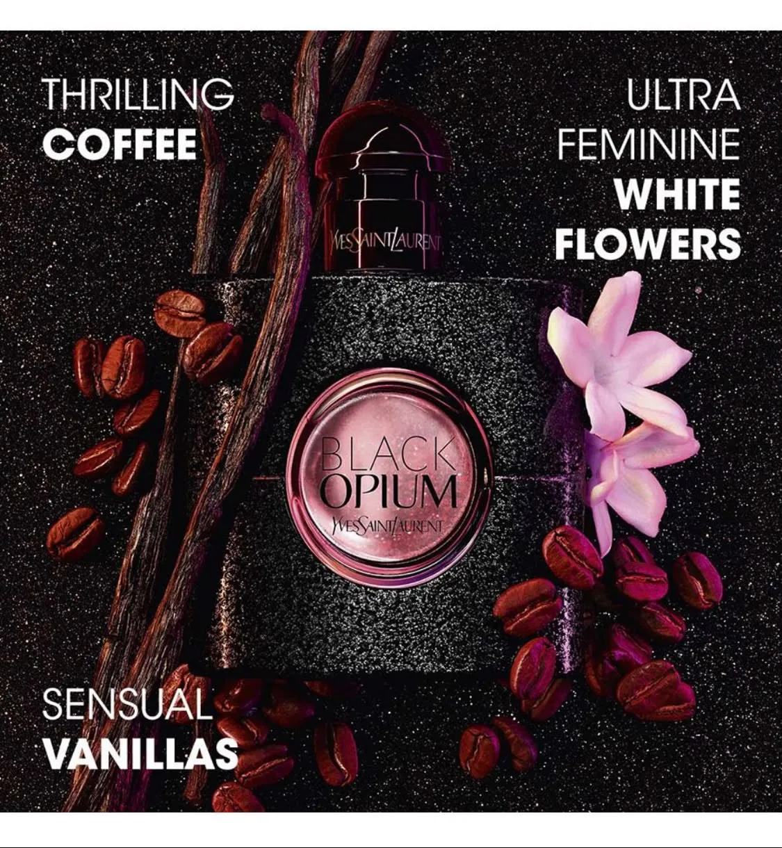 YSL Black Opium Eau de Parfum, Ambery Floral Fragrance for Her with Coffee and Vanilla 30ml - Image 5